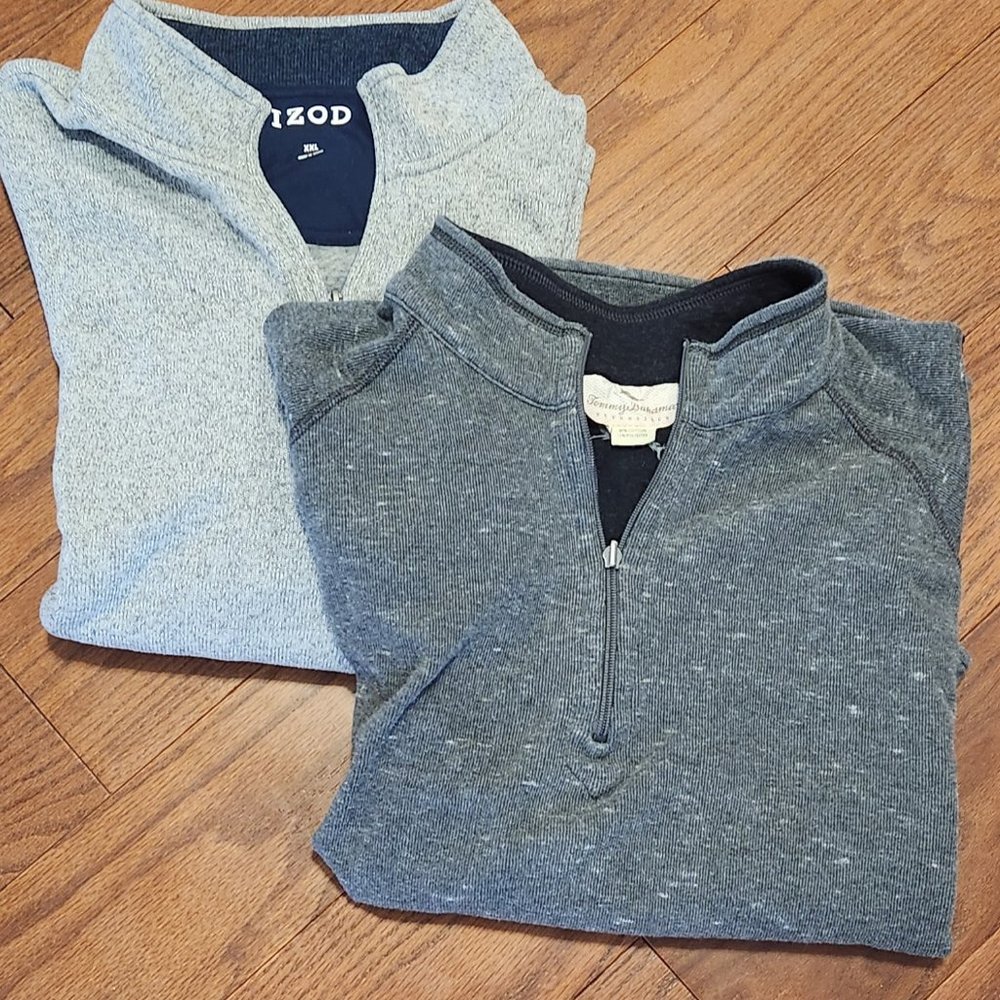 Sweaters Quarter Zip Warm Winter Top Bundle (1) Izod and (1) Tommy Bahama XXL